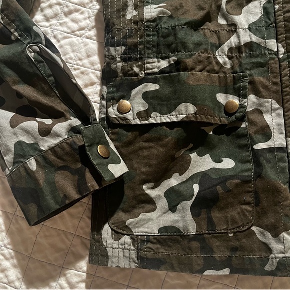Olive green camo 100% cotton field jacket - L - Picture 3 of 6